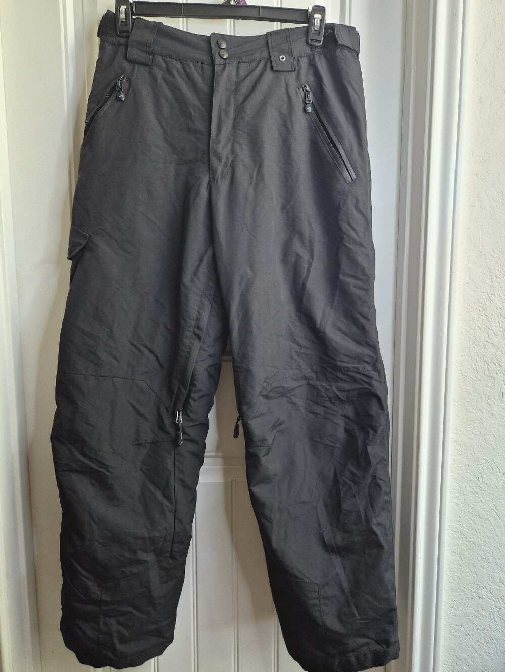 Polar Edge Extreme Men's Insulated Ski Snow Pants Black M 30" 38" Cargo Winter